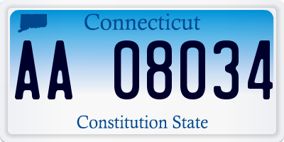 CT license plate AA08034