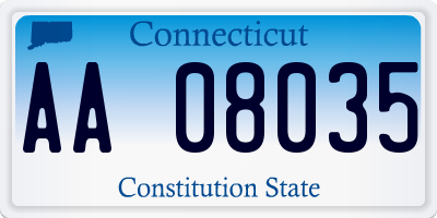 CT license plate AA08035