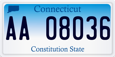 CT license plate AA08036