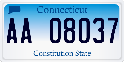 CT license plate AA08037