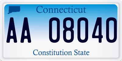 CT license plate AA08040