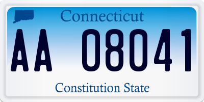 CT license plate AA08041