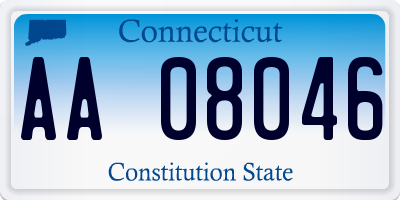 CT license plate AA08046