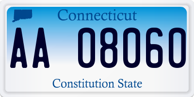 CT license plate AA08060