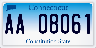 CT license plate AA08061