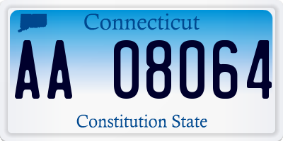 CT license plate AA08064