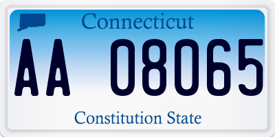 CT license plate AA08065