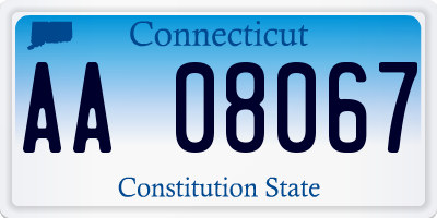 CT license plate AA08067