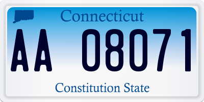 CT license plate AA08071