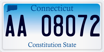 CT license plate AA08072