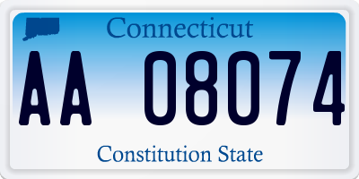 CT license plate AA08074