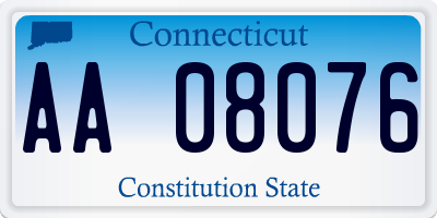 CT license plate AA08076