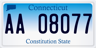 CT license plate AA08077