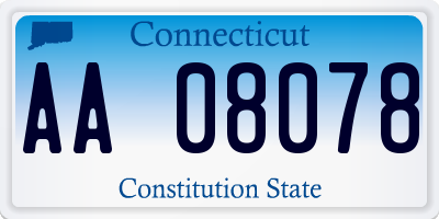 CT license plate AA08078