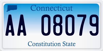 CT license plate AA08079