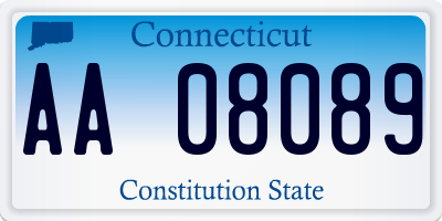 CT license plate AA08089