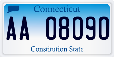 CT license plate AA08090