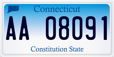 CT license plate AA08091