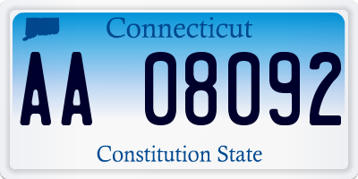 CT license plate AA08092