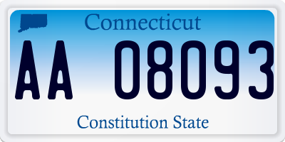 CT license plate AA08093