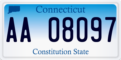 CT license plate AA08097