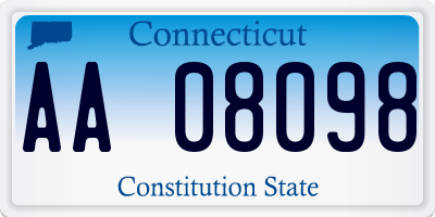 CT license plate AA08098