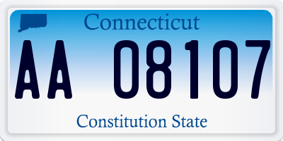 CT license plate AA08107