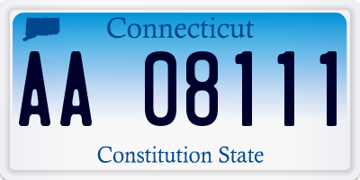 CT license plate AA08111