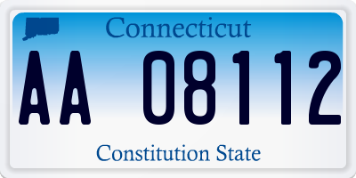 CT license plate AA08112