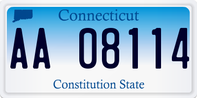 CT license plate AA08114