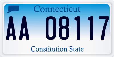 CT license plate AA08117