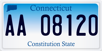 CT license plate AA08120