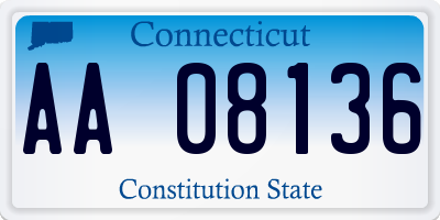 CT license plate AA08136