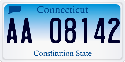 CT license plate AA08142