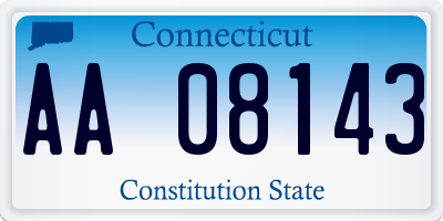 CT license plate AA08143