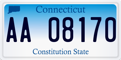 CT license plate AA08170