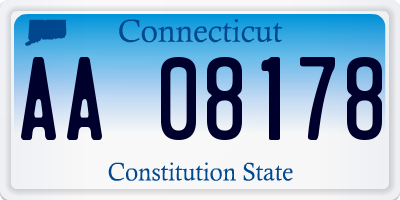 CT license plate AA08178