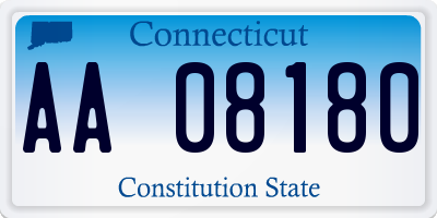 CT license plate AA08180