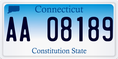 CT license plate AA08189