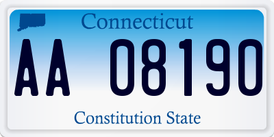 CT license plate AA08190