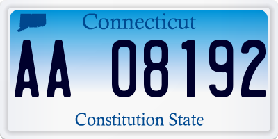 CT license plate AA08192