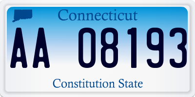 CT license plate AA08193