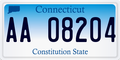 CT license plate AA08204