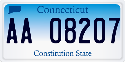 CT license plate AA08207