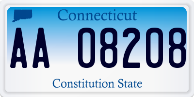 CT license plate AA08208