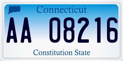 CT license plate AA08216