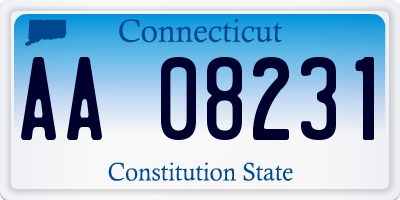 CT license plate AA08231