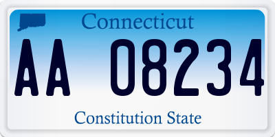 CT license plate AA08234