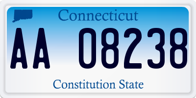 CT license plate AA08238