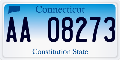 CT license plate AA08273